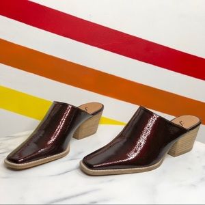 NEW Free People patent heeled mules